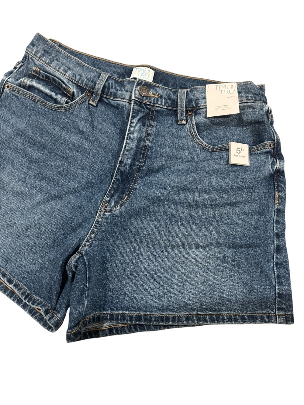 💙NWT Time & Tru Women’s Classic Minimalist Denim Jean 5” Inseam Shorts | 12